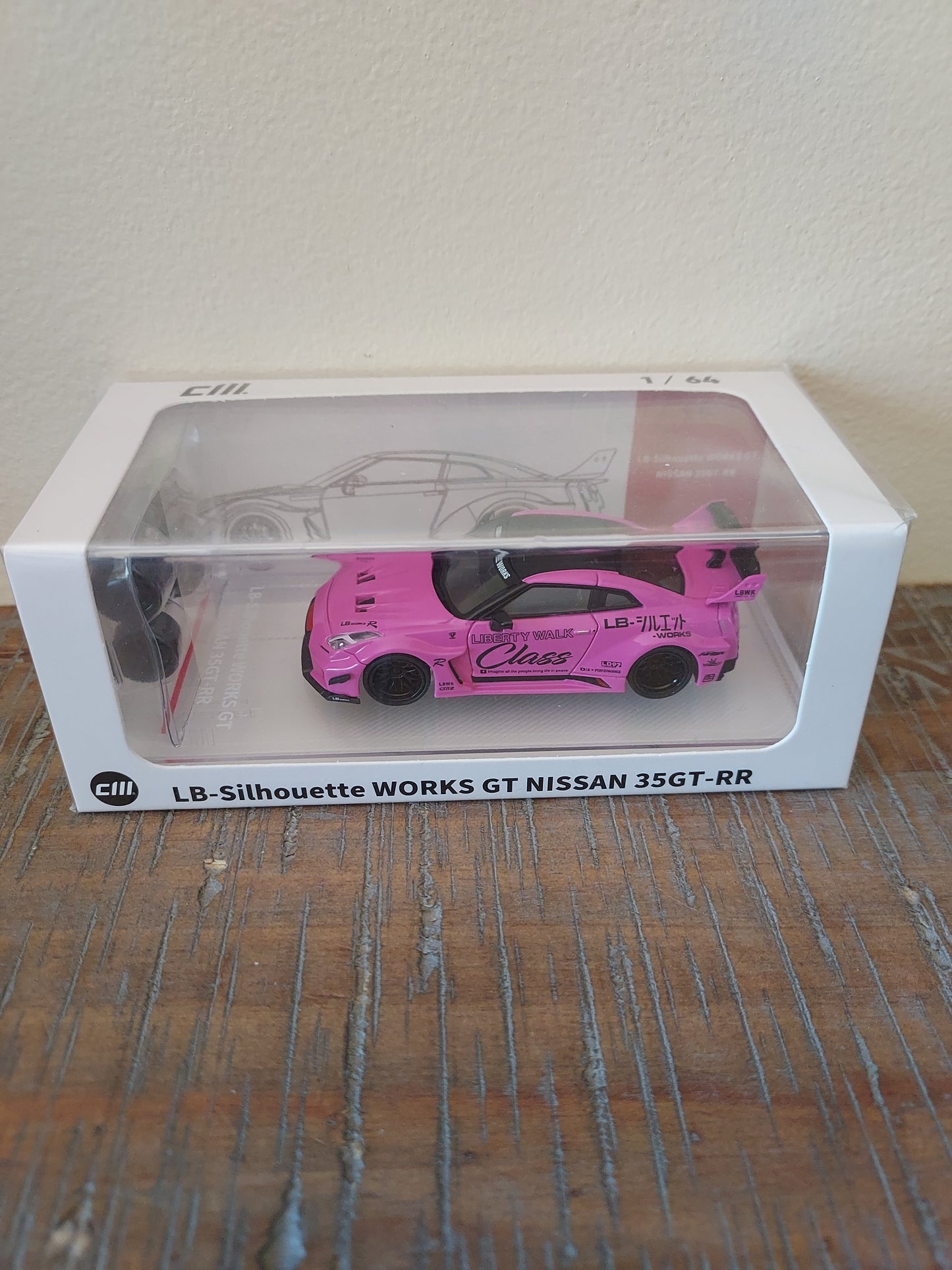 CM Model Nissan LBWK Super Sihouette 35GT-RR Pink w/ extra set wheels