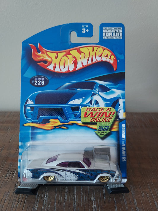 Hotwheels White & Blue '65 Impala Lowrider